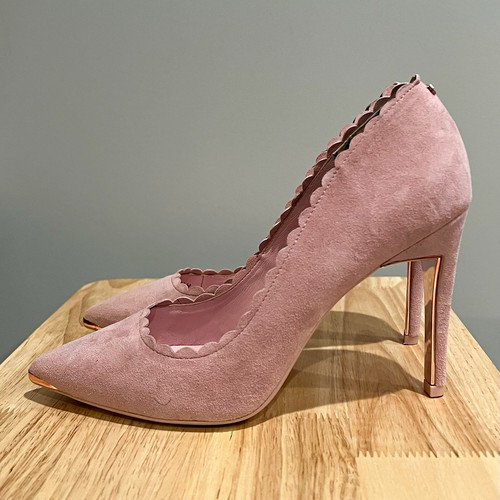 Ted baker pink suede - pink, scalloped
