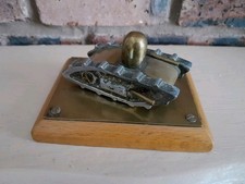 Trench Art WW1 Tank Model Made From Brass & Aluminium Desk Display Collector 