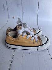 Infant Converse All Star Yellow Trainers Size 8 Baby 