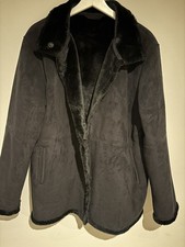 long sheepskin coat  black in