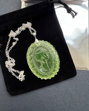 Uranium Glass Cameo Pendant