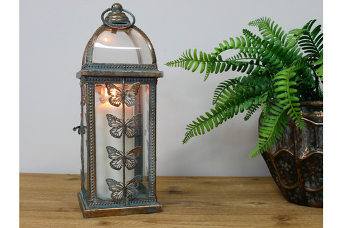 Butterfly lantern shabby chic - lantern,