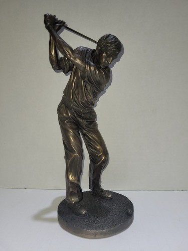 Bronze golfer statue - bronze, figure
