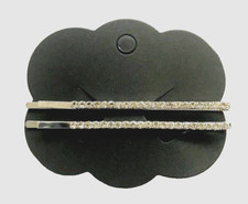 DIAMONTE HAIR CLIPS SLIDES x 2 Silver Clip TOTAL LENGTH : 60mm Girls/Women