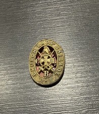 Antique WW1 16th Battalion Church Lads Brigade Club Cap Badge R2