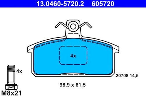 Ate disc brake pad set - ate, for