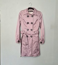 Philosophy Blues Original Muted Pink Double Breast Trench Coat Women's 34 UK 6