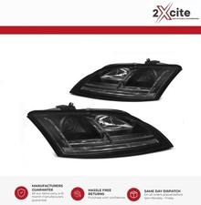 Audi TT 2006-2010 8J Black LED DRL Devil Eye Headlights & Sequential Indicators