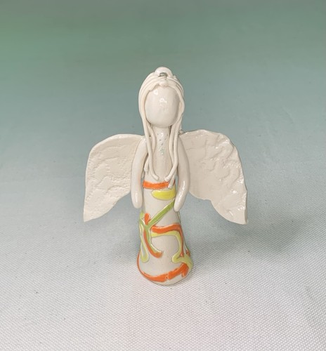 Handmade clay angel figurine - handmade,