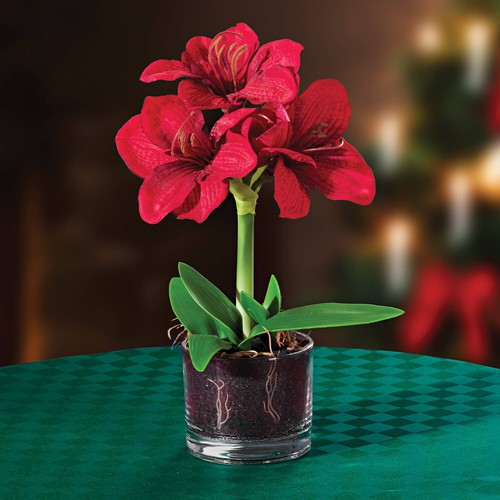 Artificial red amaryllis - artificial,