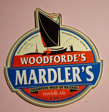 WOODFORDE'S brewery MARDLER'S cask real ale beer pump clip badge Norfolk mild