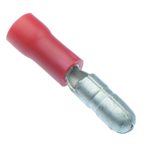 Red 4mm male - male, bullet