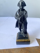 Antique Napoleon Spelter Bronze Figure 12cm (Early 1900's) Mahogany Base Marked