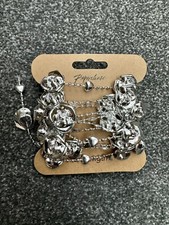 Paperchase New Silver Plastic Roses & Hearts Trim Ribbon Beading Easter Wedding