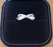 Tiffany & Co 18K white gold and diamond infinity ring – new, boxed, authentic