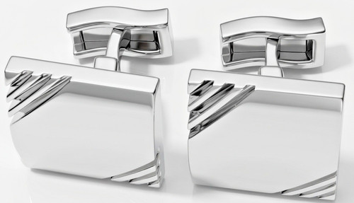 Cufflinks steel platinum - steel,