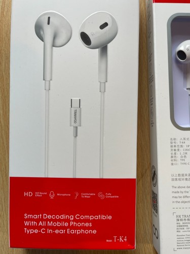 Type earbuds wired hifi - type, c