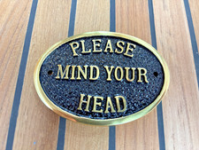 Mind Your Head Brass Plate
