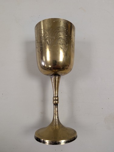 Vintage brass goblet - vintage,