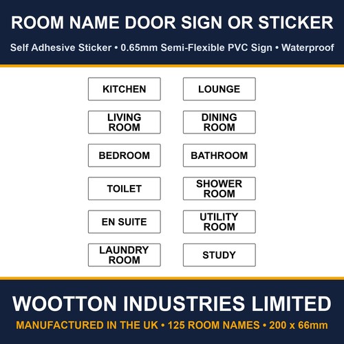 Room name door sign sticker - name,