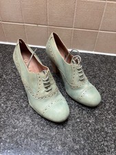 Blue Heeled Brogue Shoes, Office Shoes, Size 4, Used