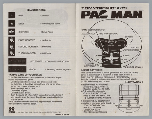 1981 tomytronic pac man - 1981, pac-man