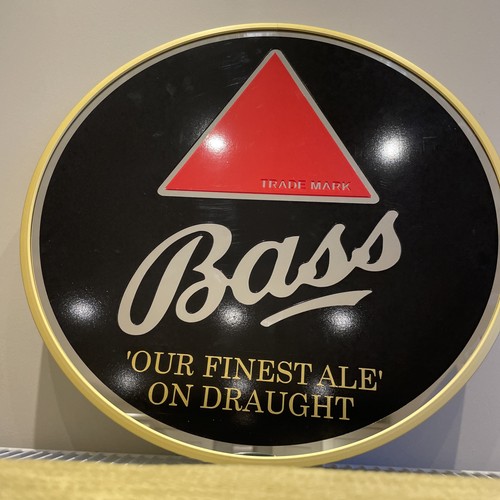 Bass draught round mirror - round, pub