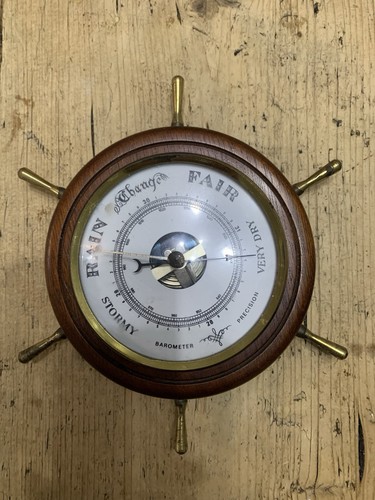 Vintage ship wheel aneroid - vintage,