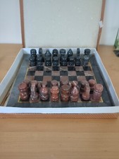 marble chess set black and red