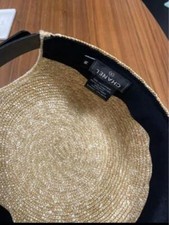 CHANEL Straw Cap Black Coco