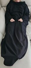 Snug Cosy Fleece Blanket with Arms in Black - Unisex one size 