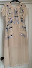 Frock and Frill Embroidered lace Wedding Cocktail  Party Dress~Blush~UK 14~BNWT
