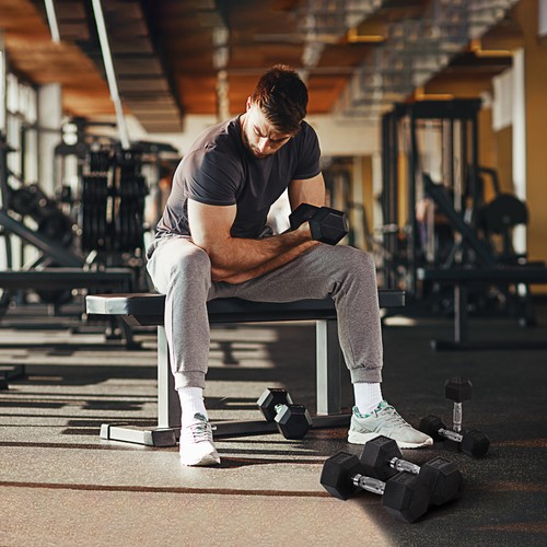 Rubber dumbbell set - rubber,
