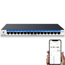 16 Port Gigabit Switch Easy Smart Managed Plug & Play Desktop/Wall Mount Sturdy