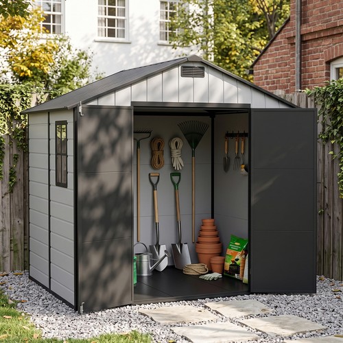 8x6ft plastic garden shed apex - 8x6ft,