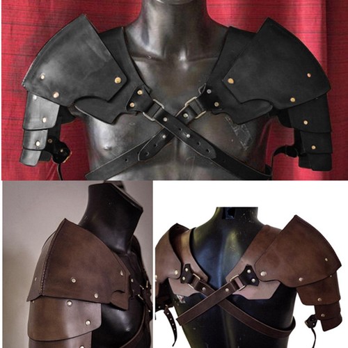 Faux leather medieval shoulder - faux,