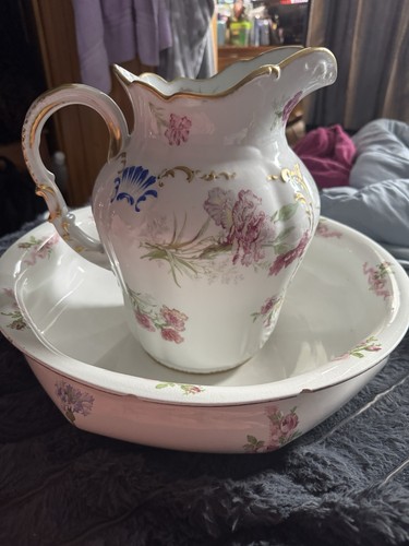 Vintage porcelain jug bowl - porcelain,