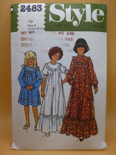 Vtg 70s style 2483 - girls', 6