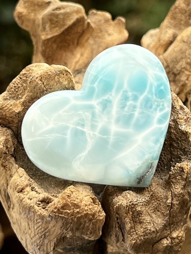Larimar large heart - large, blue