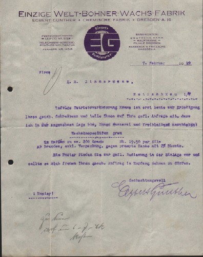 Dresden letter 1919 - letter,