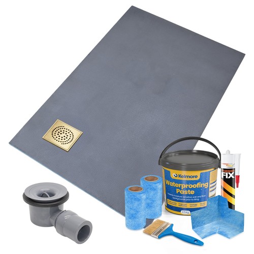 Wet room shower tray kit - shower,