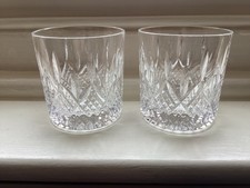 pair stuart crystal shaftesbury pattern tumblers 8cm tall