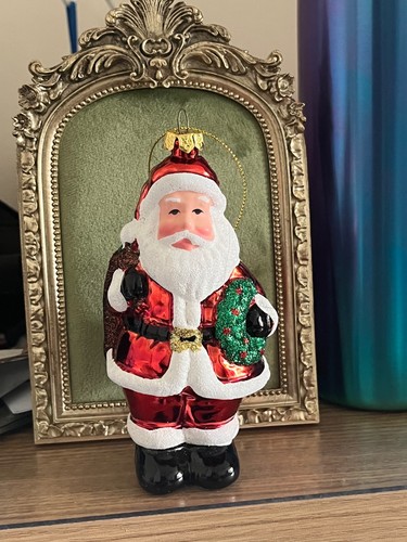 Vintage glass santa christmas - vintage,