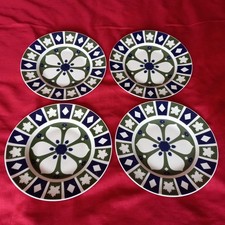 SET OF FOUR ROYAL CROWN DERBY  'IMARI' UNFINISHED DINNER PLATES
