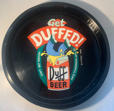 Simpsons "Get Duffed" Duff Beer Metal Tray 1999 20th Century Fox Matt Groening