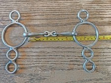 3 Ring Dutch Gag Bit. 4 1/2" Continental Snaffle. French Link. Short Pony Sides