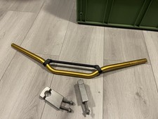 Motorcycle Braced Aluminium handle bars And Risers, conversion to straight bars 