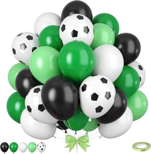 Green black white balloons - green,
