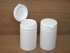 2 White Lidded Plastic Containers 10x6cm Water + Airtight – DIY/Stationery/Hobby
