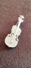 Silver “Violin” Brooch